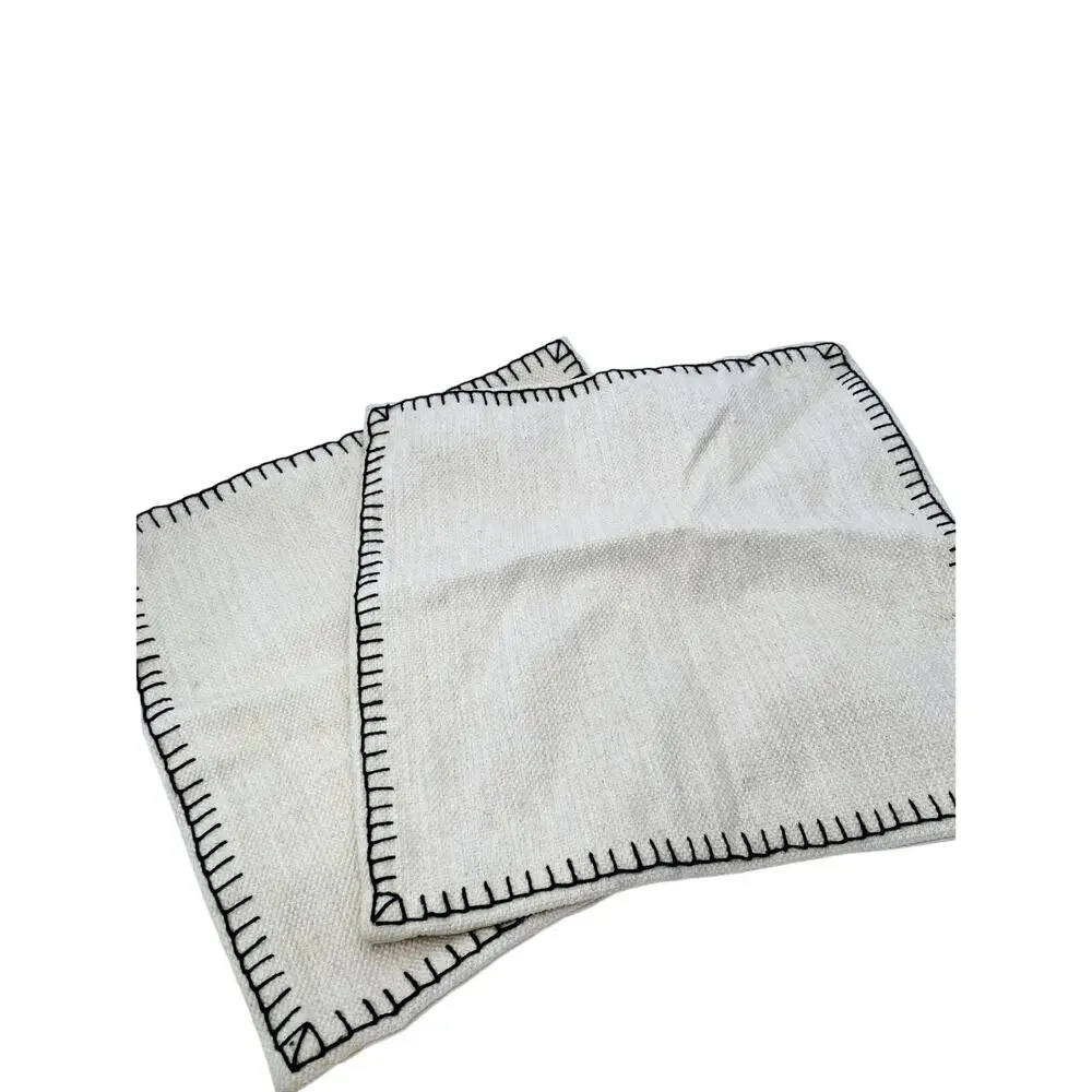 West Elm cream 30x30 pillow cover shams set of 2